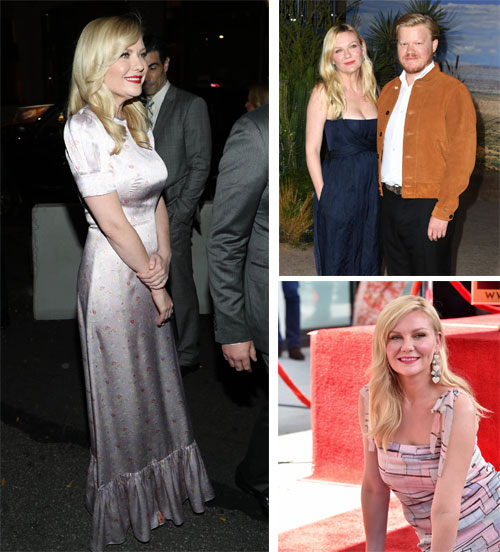 Kirsten Dunst's tits pop out of her bikini.